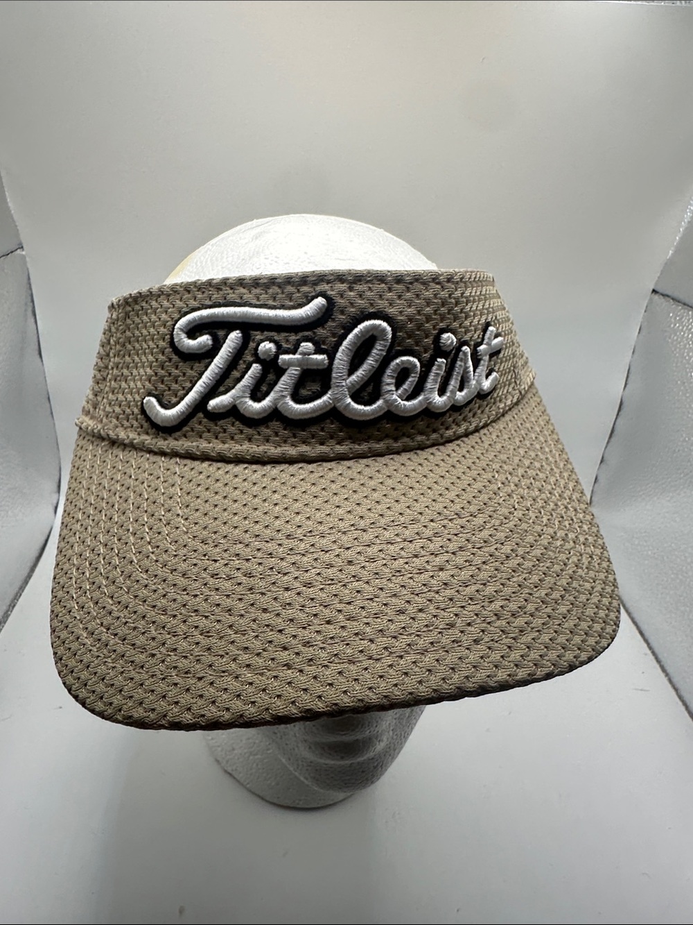 Titleist Khaki Knit Golf Visor with White Logo